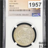 1936 Gettysburg Half Dollar NGC - MS65