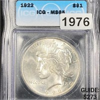 1922 Silver Peace Dollar ICG - MS65
