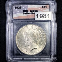1923 Silver Peace Dollar ICG - MS65