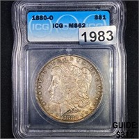 1880-O Morgan Silver Dollar ICG - MS62