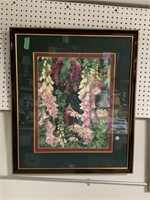 Framed Numbered Print of Flowers signed Mary Dawn