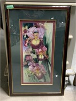 Framed Numbered Print of Flowers signed Mary Dawn