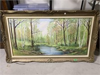 Framed Painting by Anna Jeloua - Creek and Trees
