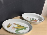 2 Oval Royal Worcester Dishes " Evesham " and "