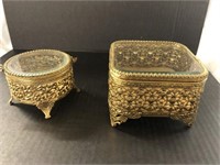 VINTAGE ORNATE JEWELRY  BOXES 4x4”