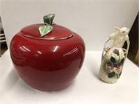 VINTAGE 5” POTTERY APPLE JAR AND 5” PORCELAIN