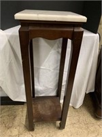 MARBLE TOP 2 TIER PLANT STAND - 35” x 12” x 12”