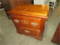 SOLID WOOD 2 DRAWER NIGHTSTAND