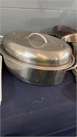 Large roasting pan stainless steel w vents and