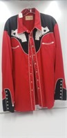 Scully Western Poker Shirt XL Red & Black