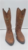 Pair Cowboy Boots w/ Deer Head Size 9 1/2