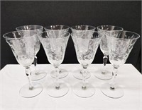 Set of Eight Wine Glasses.