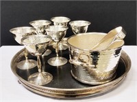 Primrose Plate - Silver Plate Goblet Set