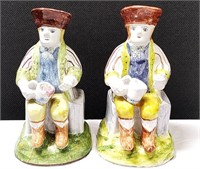 Vintage Glazed Ceramic Figurine Pitchers