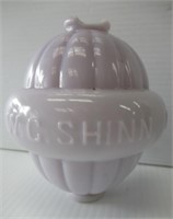 Vintage W. C. Shinn Belted White Opal Milk Glass