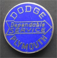 Dodge Plymouth Dependable Service Pin.