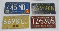 Old Michigan License Plates.