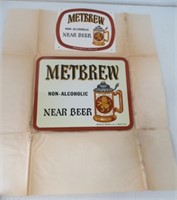 NOS Vintage Metbrew Nonalcoholic Near Beer Sign