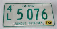 Hard to Find State Idaho Famous Potatoes License
