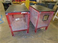 2x Metal Cage w/ Door Tables 36"x24"x36