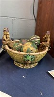 Monkeys on a bowl with decorative balls