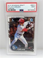 2016 Bowman Draft Dylan Carlson Chrome RC PSA 9