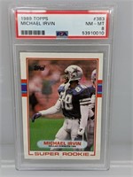 1989 Topps Michael Irvin Rookie PSA 8