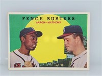 1959 Topps #212 Hank Aaron "Fence Busters"