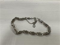 Bracelet Approx. 7 " 925 Silver with Safety Chain