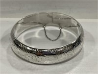 Bangle with Safety Chain 925 Silver