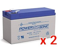 Lot of 2, Powersonic PS-1270F1 12V / 7 Amp Sealed