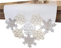 Ornate Snowflake Elegant Cutwork Table Runner