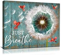 "Just Breathe" Canvas Prints Rustic Wall Art
