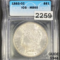 1883-CC Morgan Silver Dollar ICG - MS65