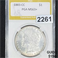 1883-CC Morgan Silver Dollar PGA - MS63+