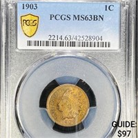 1903 Indian Head Cent PCGS - MS63BN