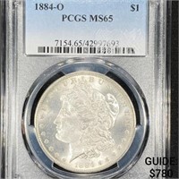1884-O Morgan Silver Dollar PCGS - MS65