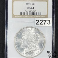 1886 Morgan Silver Dollar NGC - MS64