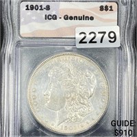 1901-S Morgan Silver Dollar ICG - UNC