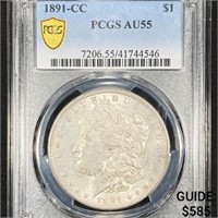 1891-CC Morgan Silver Dollar PCGS - AU55
