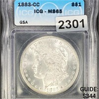 1883-CC Morgan Silver Dollar ICG - MS65
