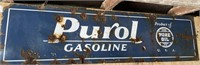 Purol Gasoline large metal advertising sign about