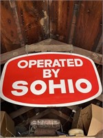 Operated by Sohio metal sign 2 sided