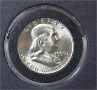 1959 Franklin Silver Half Dollar  Graded MS 63 DD