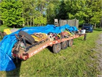 22 FT TRI-AXLE FLATBED TRAILER, 27 FT NOSE TO