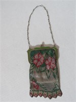 1920s Whiting and Davis Floral Enamel Mesh Purse