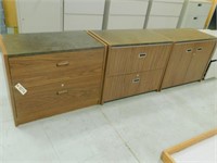 3 Wood File Cabinets 36"x20"x29"