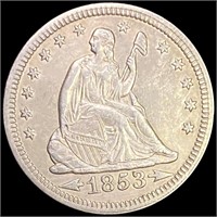 1853 'Arrows' Seated Liberty Quarter CLOSELY