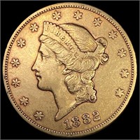 1882-S $20 Gold Double Eagle CLOSELY UNCIRCULATED
