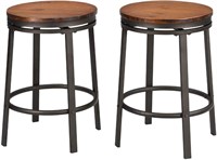 2 - 24" Backless Swivel Bar Stools Counter Height